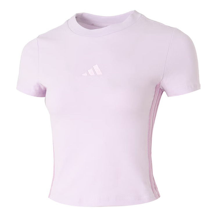 (WMNS) adidas Essentials Loose 3-Stripes Cropped T-Shirt Asia Sizing 'Pink' JE1248