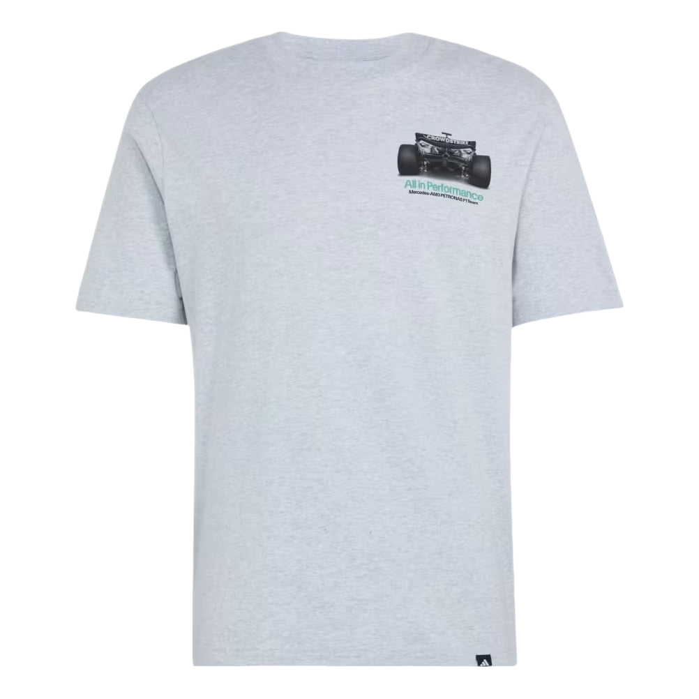 adidas x Mercedes AMG Petronas Formula 1 Team T-Shirt 'Light Grey Heather Semi Mint Rush' HY8001