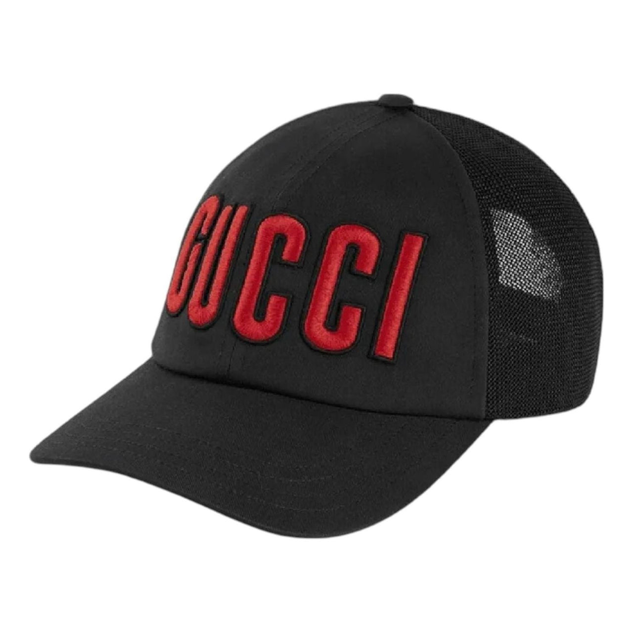 Gucci Embroidered Logo Baseball Cap 'Black Red' 701324-4HAOY-1060