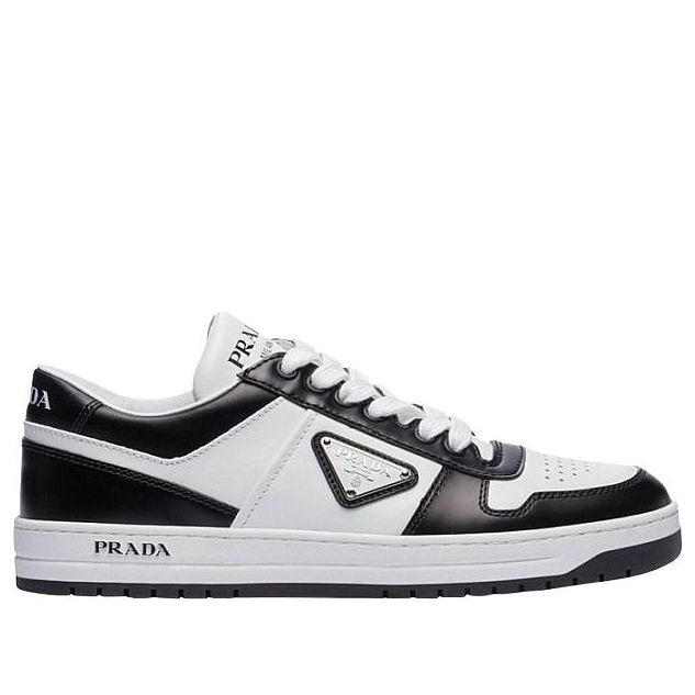 (WMNS) PRADA SS26 Logo Leather Sneakers 'Black White' 1E792M-3LPI-F0964
