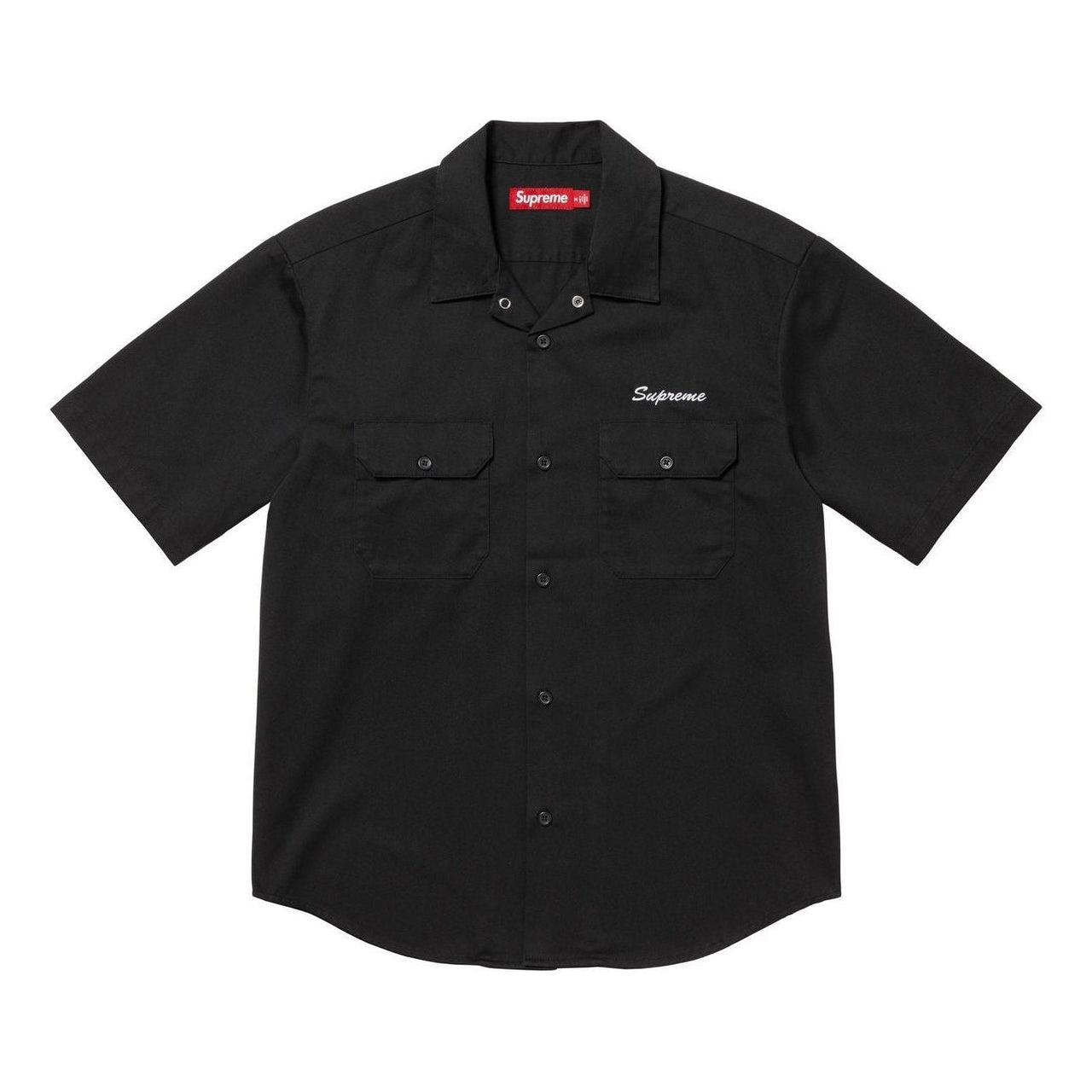 Supreme Rhinestone Pin Up Short-Sleeve Work Shirt 'Black' SS25S35-BLACK
