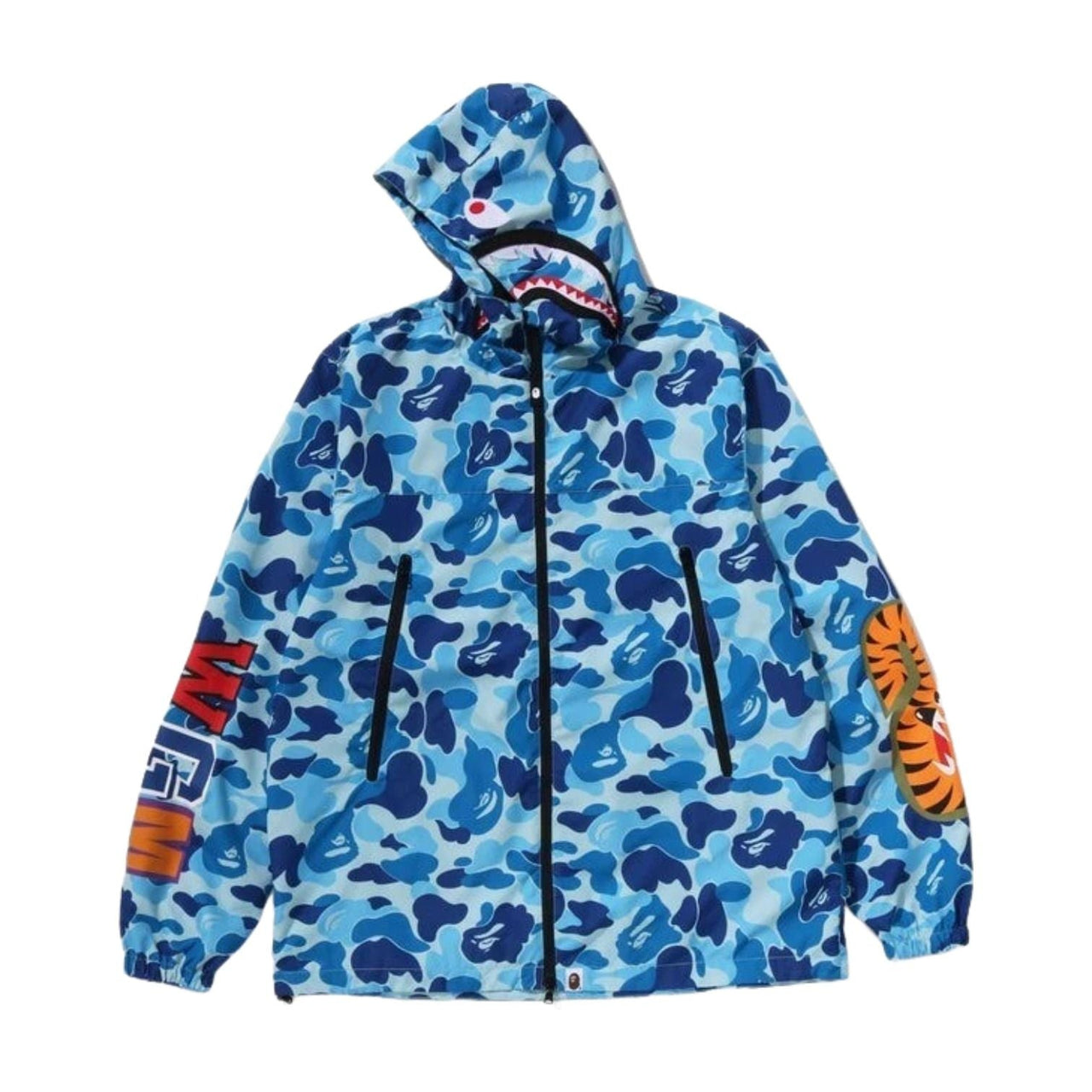 A Bathing Ape Camo Shark Hoodie Jacket 'Blue' 1M30-140-014-BLU
