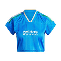 (WMNS) adidas Tiro Cut 3-Stripes Crop Jersey 'Blue White' IX9562