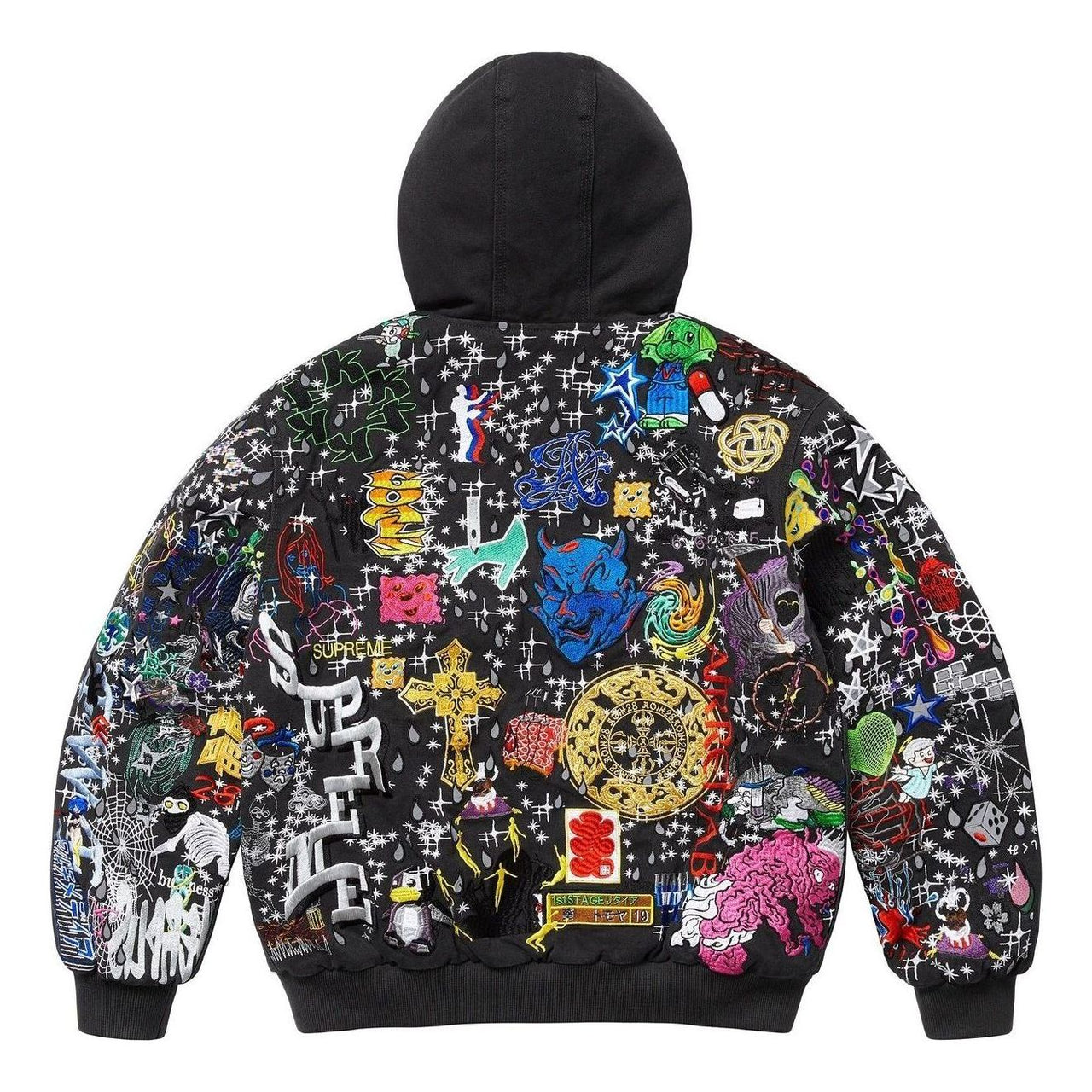 Supreme Aoi Embroidered Hooded Work Jacket 'Black' SS25J71-BLACK