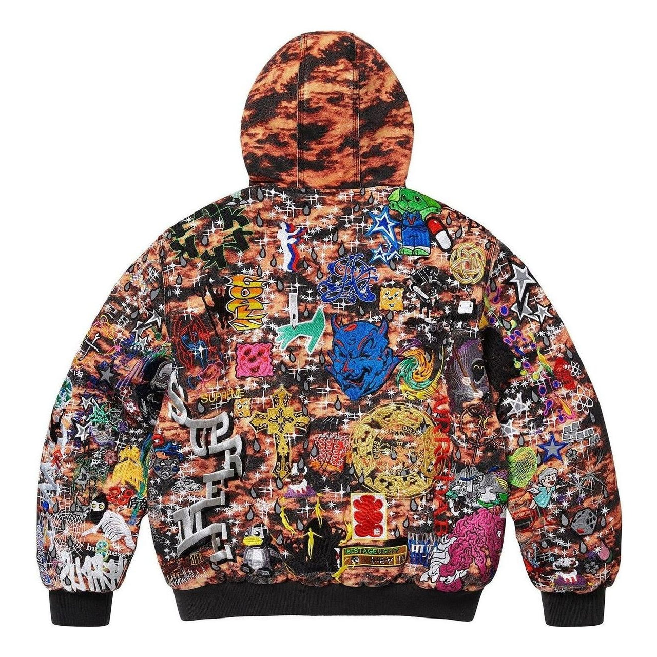 Supreme Aoi Embroidered Hooded Work Jacket 'Flames' SS25J71-FLAME