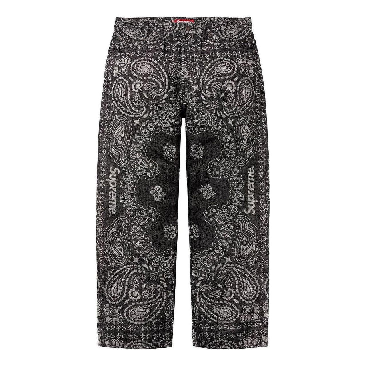 Supreme Bandana Jacquard Baggy Jean 'Black' SS25P12-BLACK