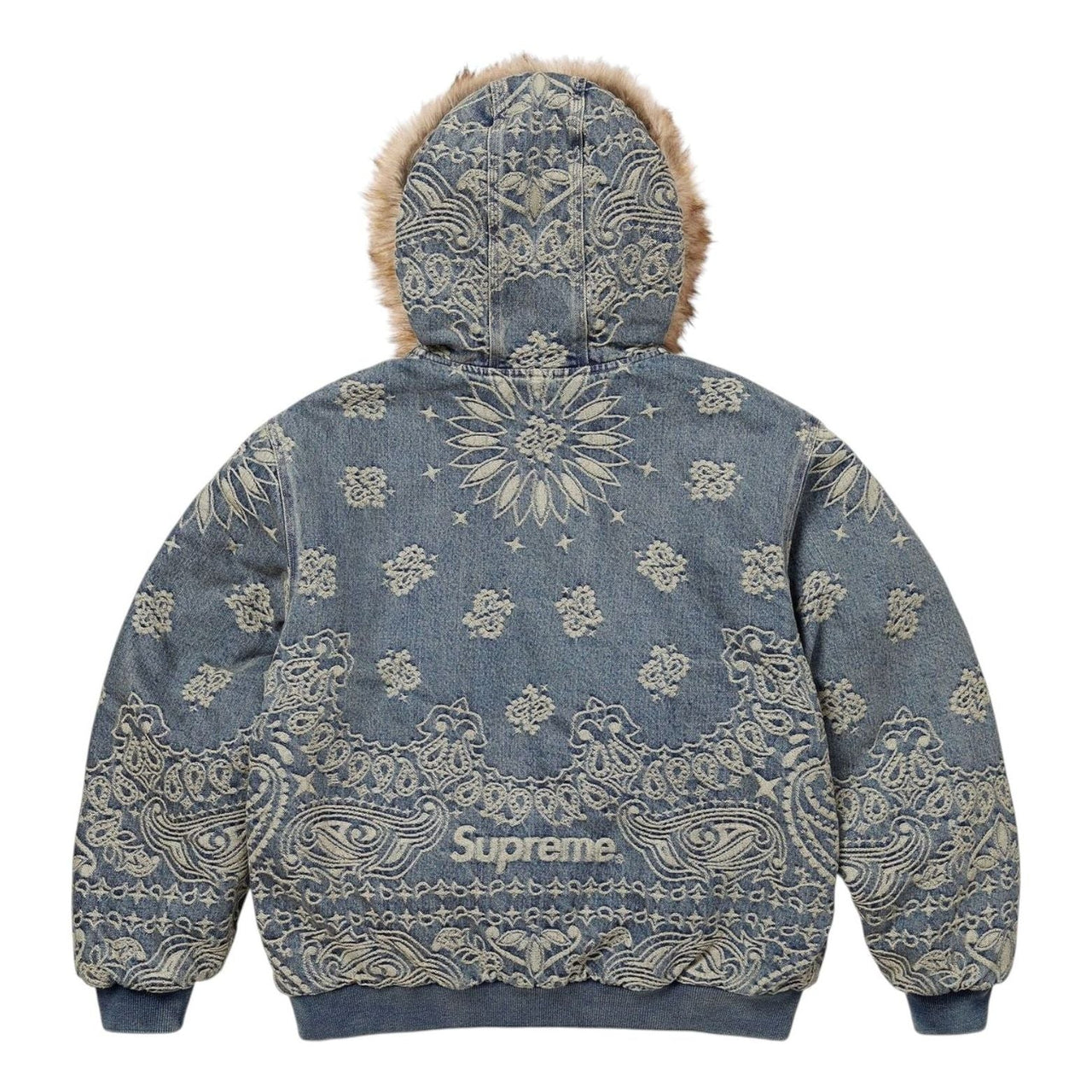 Supreme Bandana Jacquard Denim Hooded Work Jacket 'Blue' SS25J42-BLUE