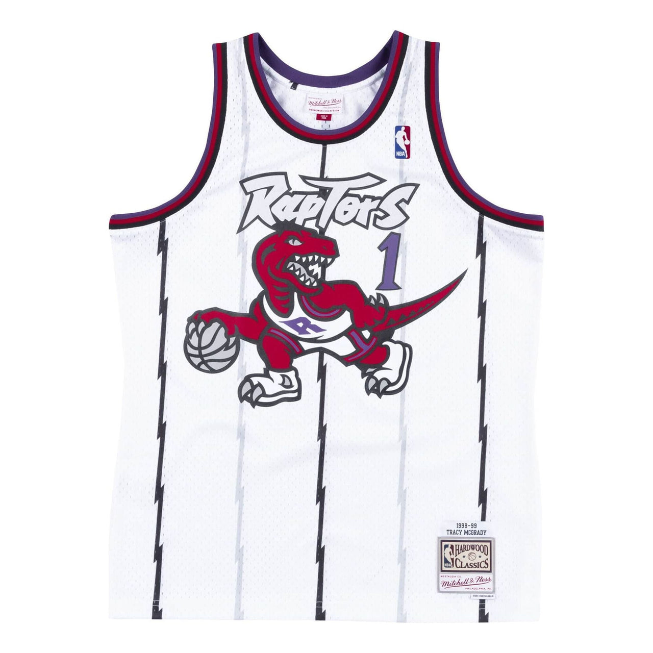 قميص Mitchell & Ness NBA Swingman من فريق تورنتو رابتورز لعام 1998-1999، Tracy McGrady "White" SMJYAC18106-TRAWHIT98TMC