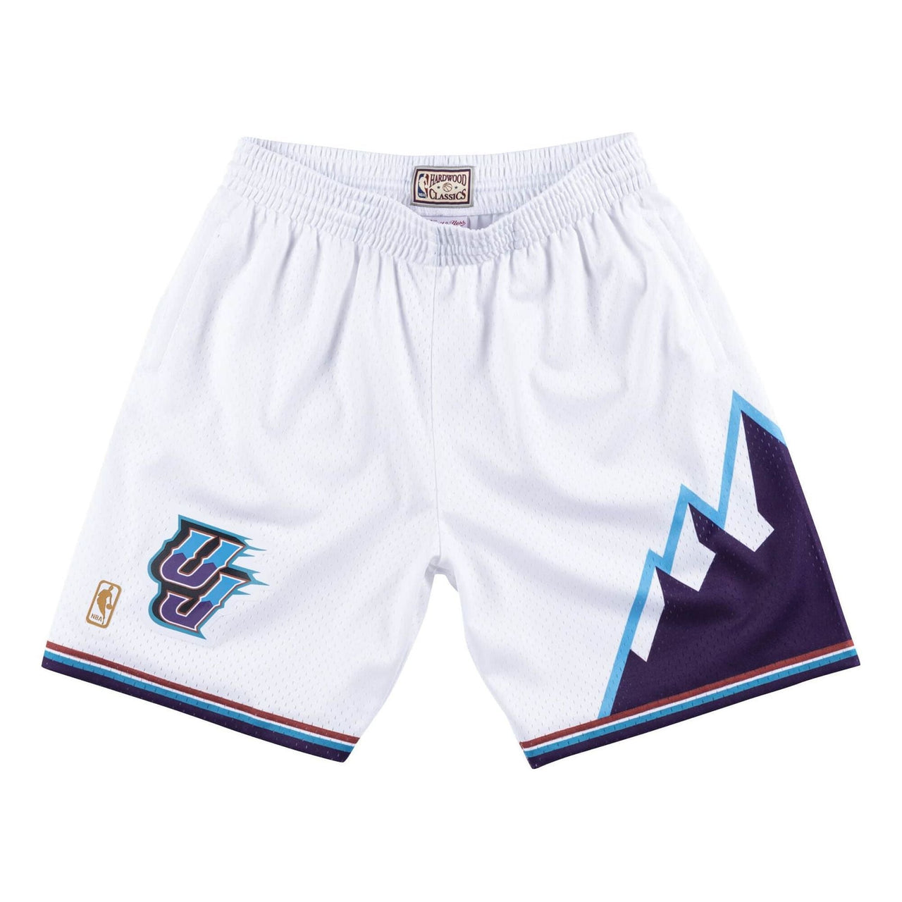 شورت Mitchell & Ness NBA Swingman من Utah Jazz 1996-97 "White Purple" SMSHAC19029-UJAWHIT96