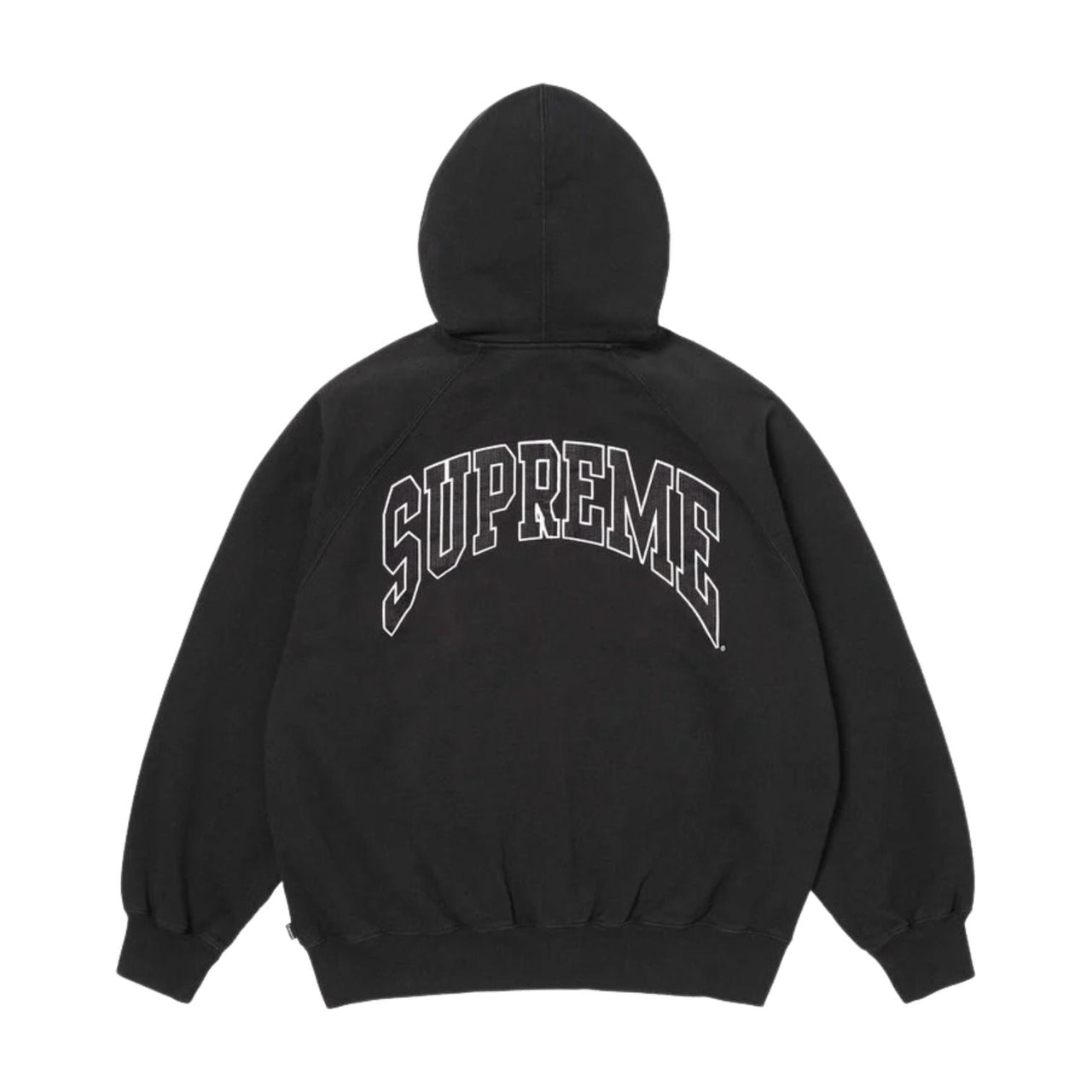Supreme SS26 Cracked Raglan Zip Up Hooded Sweatshirt 'Black' SUP-SS26-192-BLK