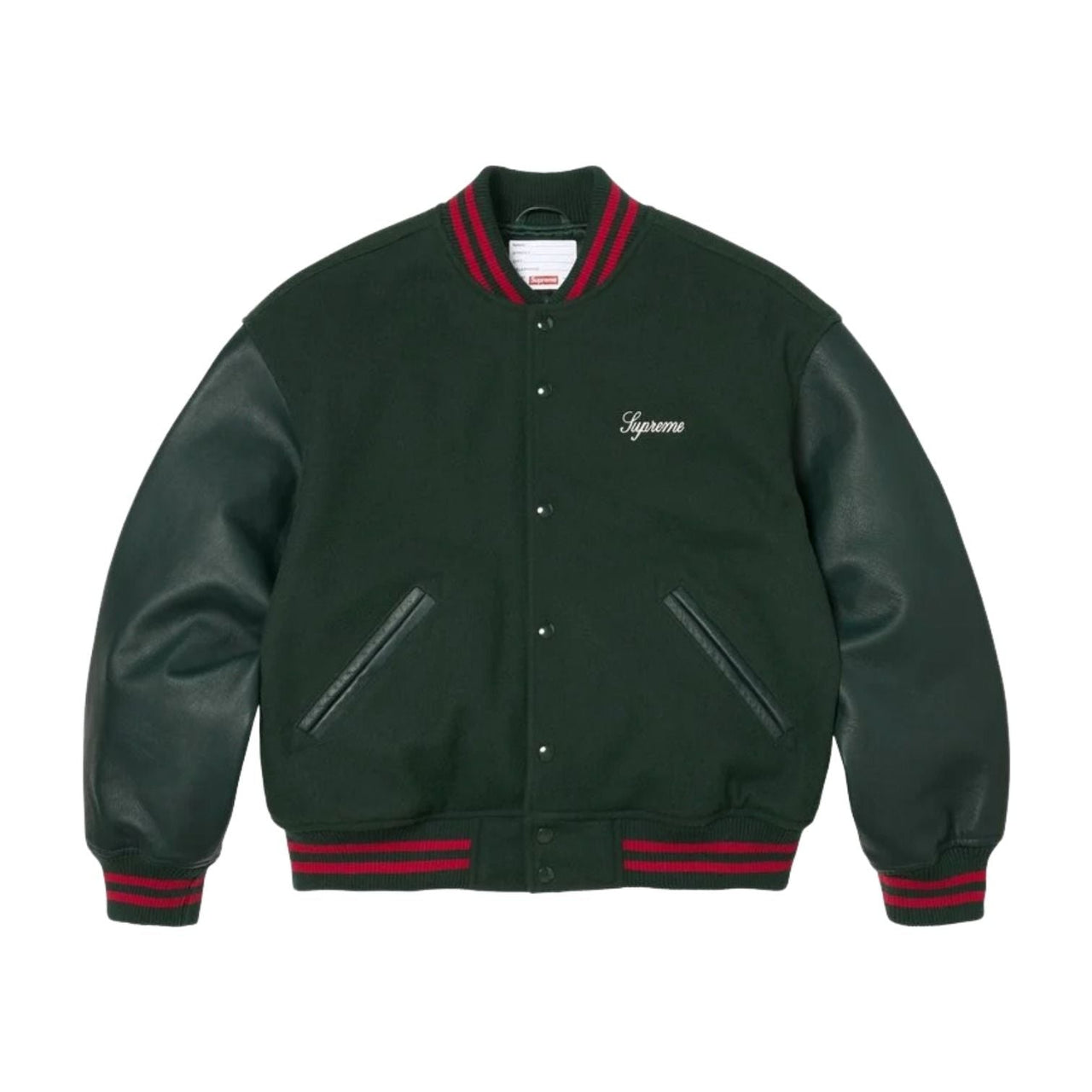 Supreme SS26 Cross Varsity Jacket 'Dark Green' SUP-SS26-155-GRN