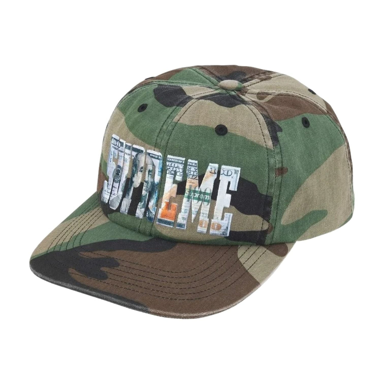 Supreme SS26 Embroidered Money Logo 6-Panel 'Woodland Camo' SUP-SS26-1003-WODLNDCAMO