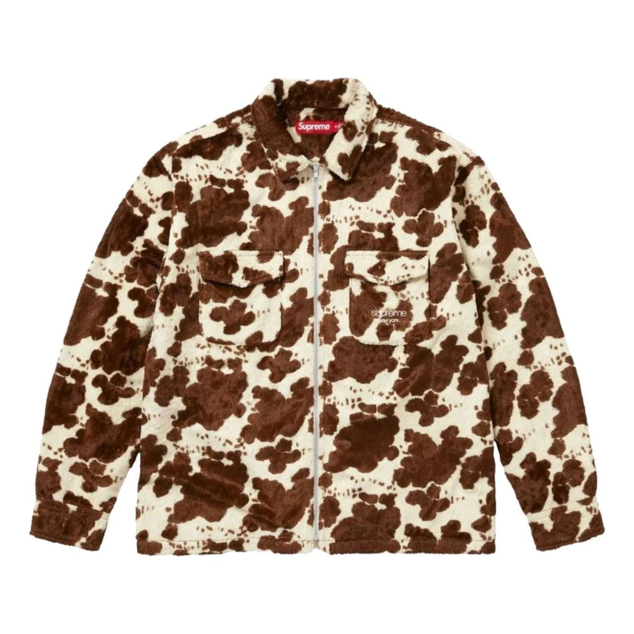 Supreme SS26 Faux Fur Zip Up Shirt 'Cow' SUP-SS26-360-COW