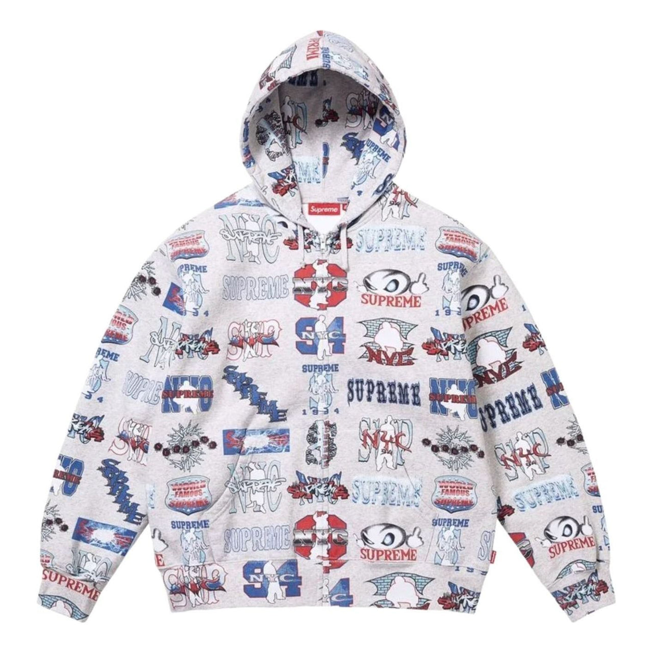 Supreme SS26 Flash Zip Up Hooded Sweatshirt 'White' SUP-SS26-296-WHT