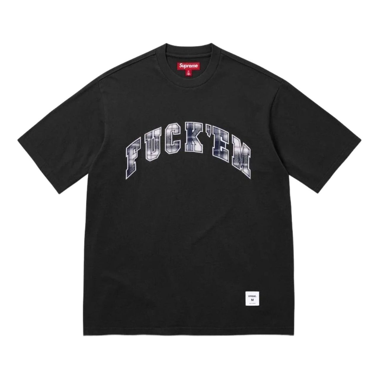 Supreme SS26 Fuck Em Plaid S/S T-Shirt 'Black' SUP-SS26-194-BLK