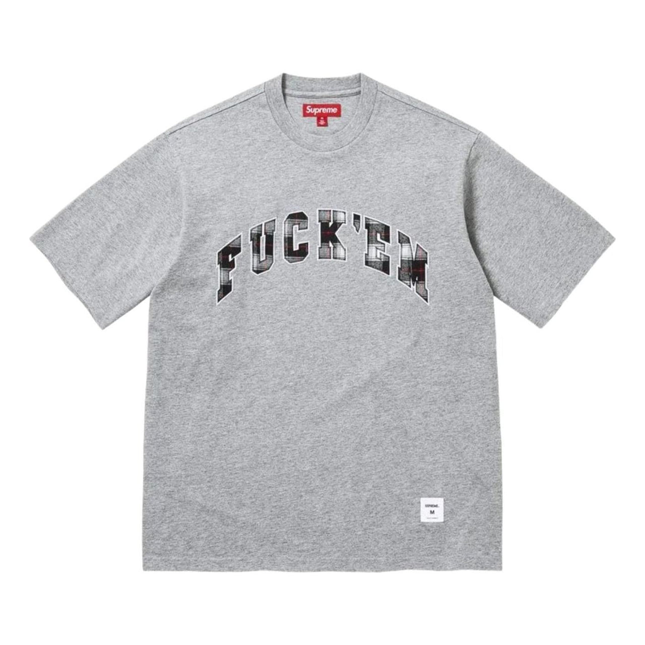 Supreme SS26 Fuck Em Plaid S/S T-Shirt 'Grey' SUP-SS26-194-GRY