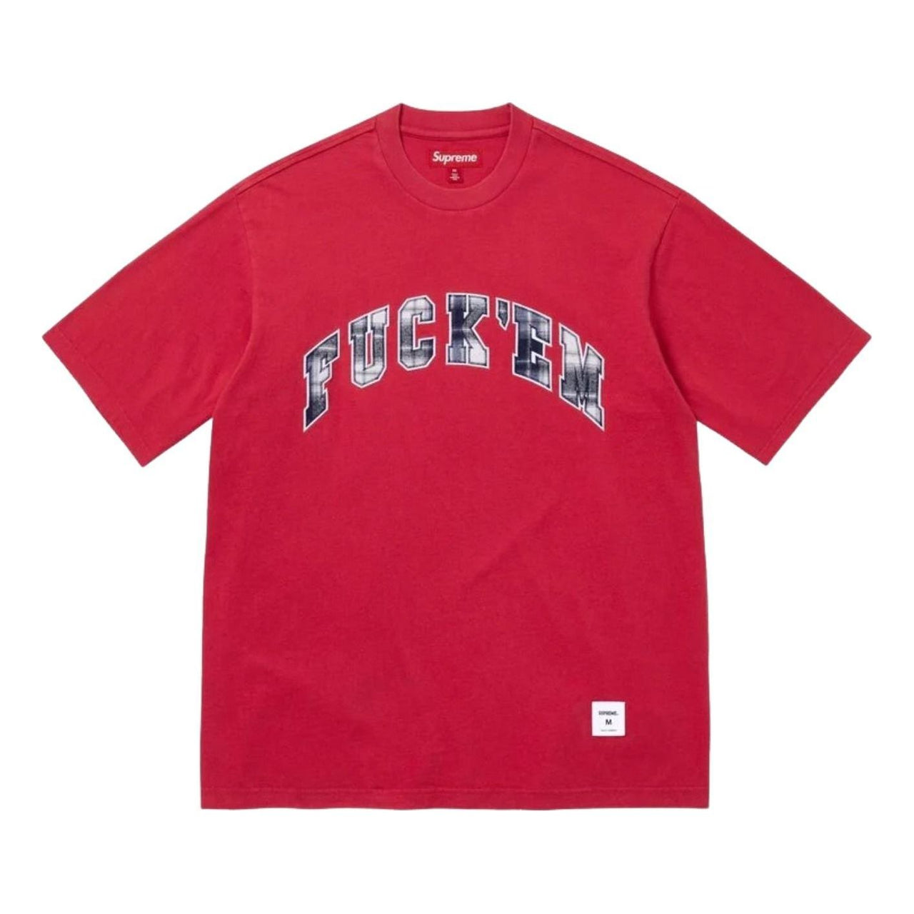 Supreme SS26 Fuck Em Plaid S/S T-Shirt 'Red' SUP-SS26-194-RED