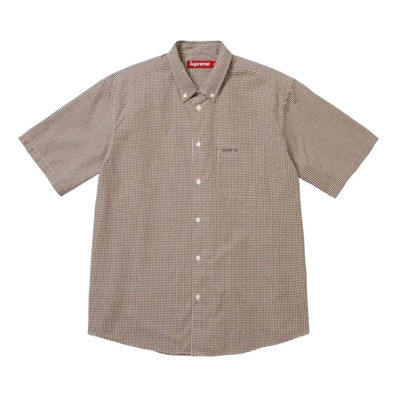 Supreme SS26 Gingham S/S Shirt 'Brown' SUP-SS26-356-BRN