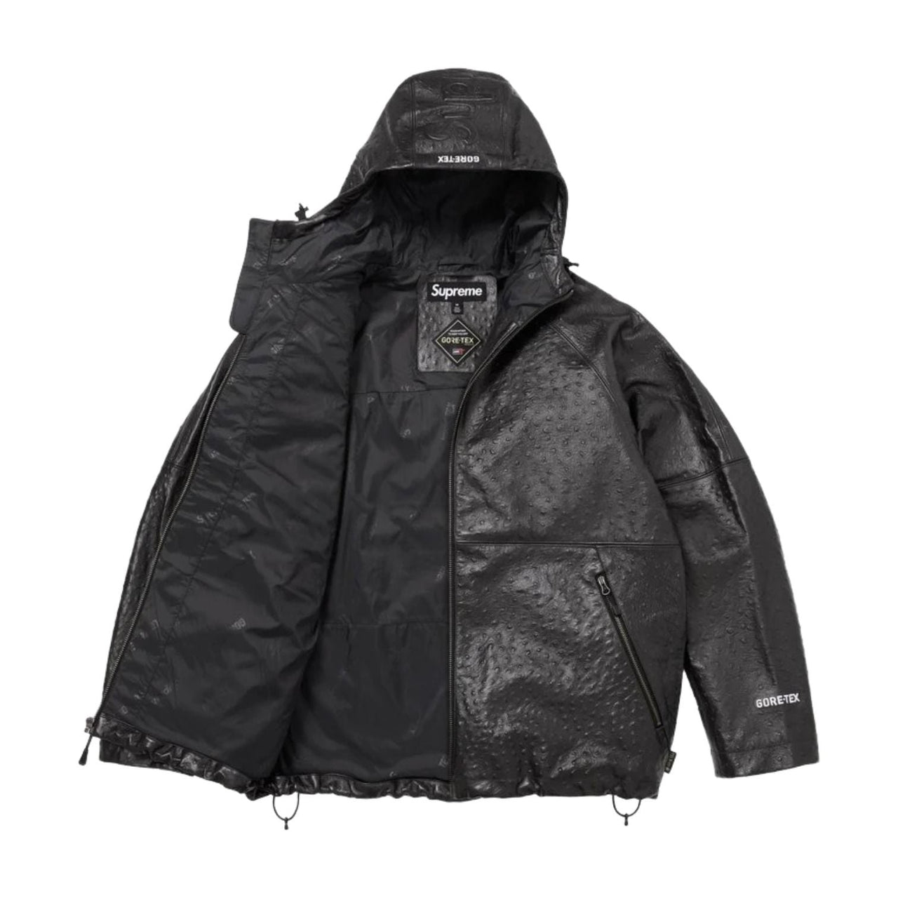 Supreme SS26 GORE-TEX Ostrich Embosssed Leather Jacket 'Black' SUP-SS26-124-BLK