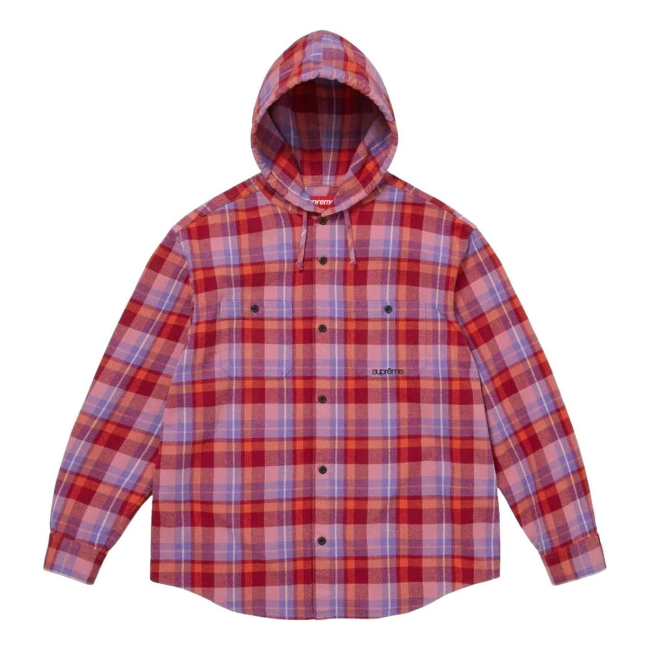 Supreme SS26 Hooded Flannel Shirt 'Pink' SUP-SS26-205-RED
