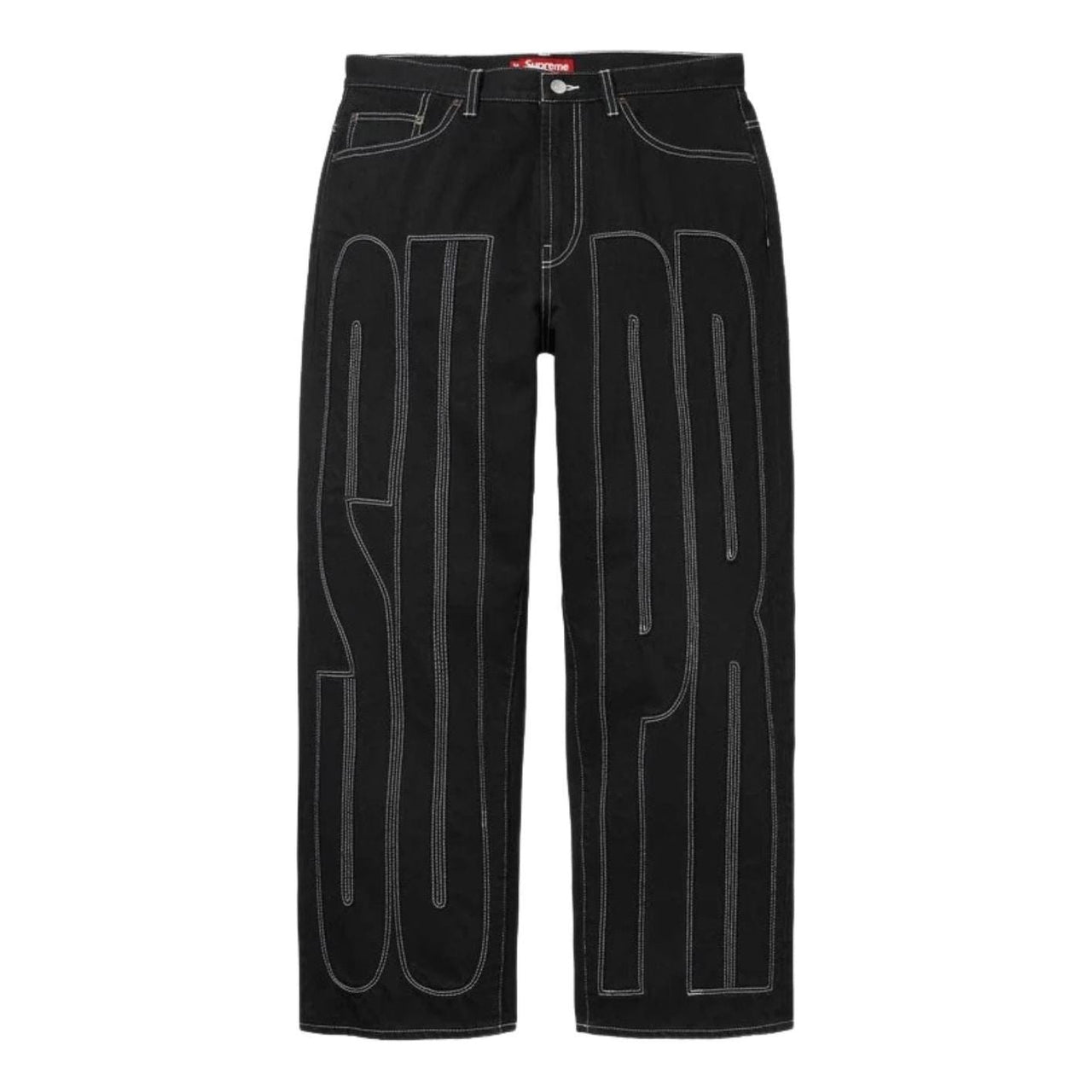 Supreme SS26 Inset Spellout Baggy Jean 'Black' SUP-SS26-201-BLK