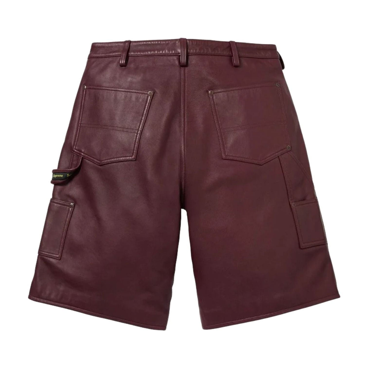 Supreme SS26 Leather Double Knee Painter Short 'Burgundy' SUP-SS26-206-BGD