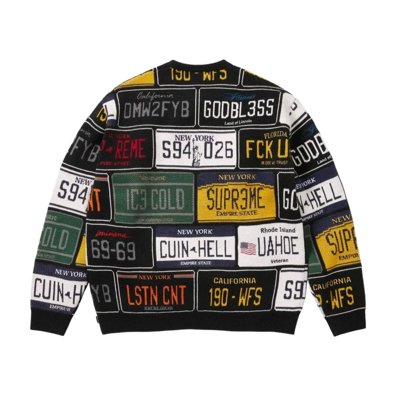 Supreme SS26 License Plate Sweater 'Black' SUP-SS26-181-BLK