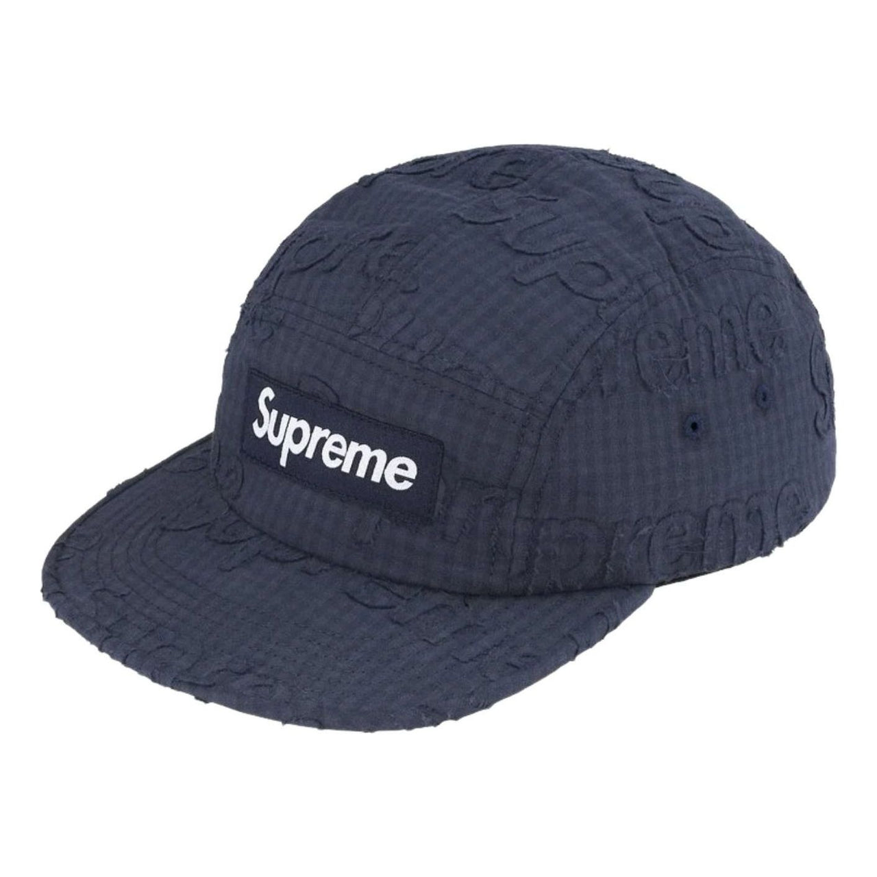Supreme SS26 Monogram Gingham Camp Cap 'Navy' SUP-SS26-1051-NVY