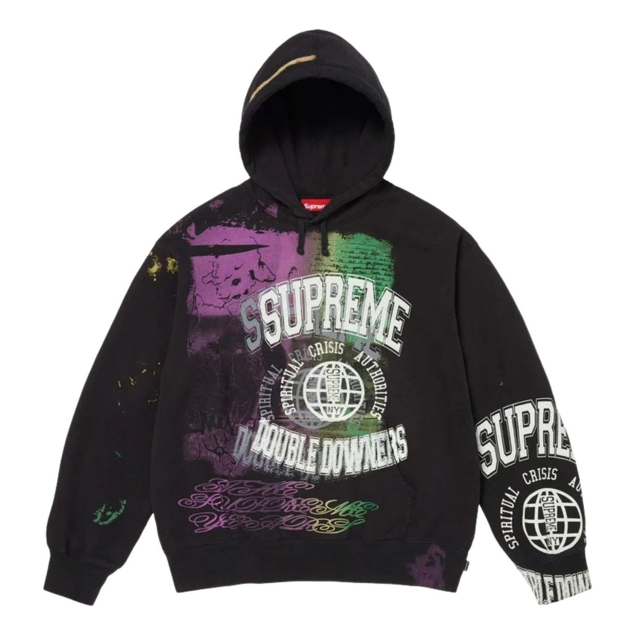 Supreme SS26 Overprint Hooded Sweatshirt 'Black' SUP-SS26-363-BLK