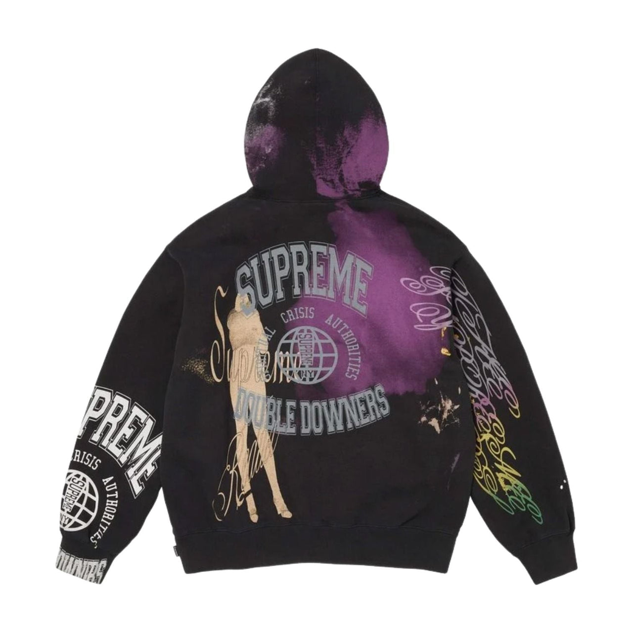 Supreme SS26 Overprint Hooded Sweatshirt 'Black' SUP-SS26-363-BLK