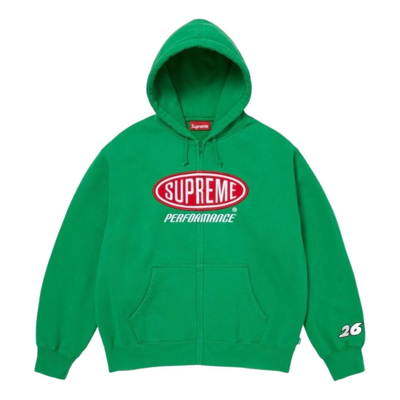Supreme SS26 Performance Zip Up Hooded Sweatshirt 'Green' SUP-SS26-015-GRN