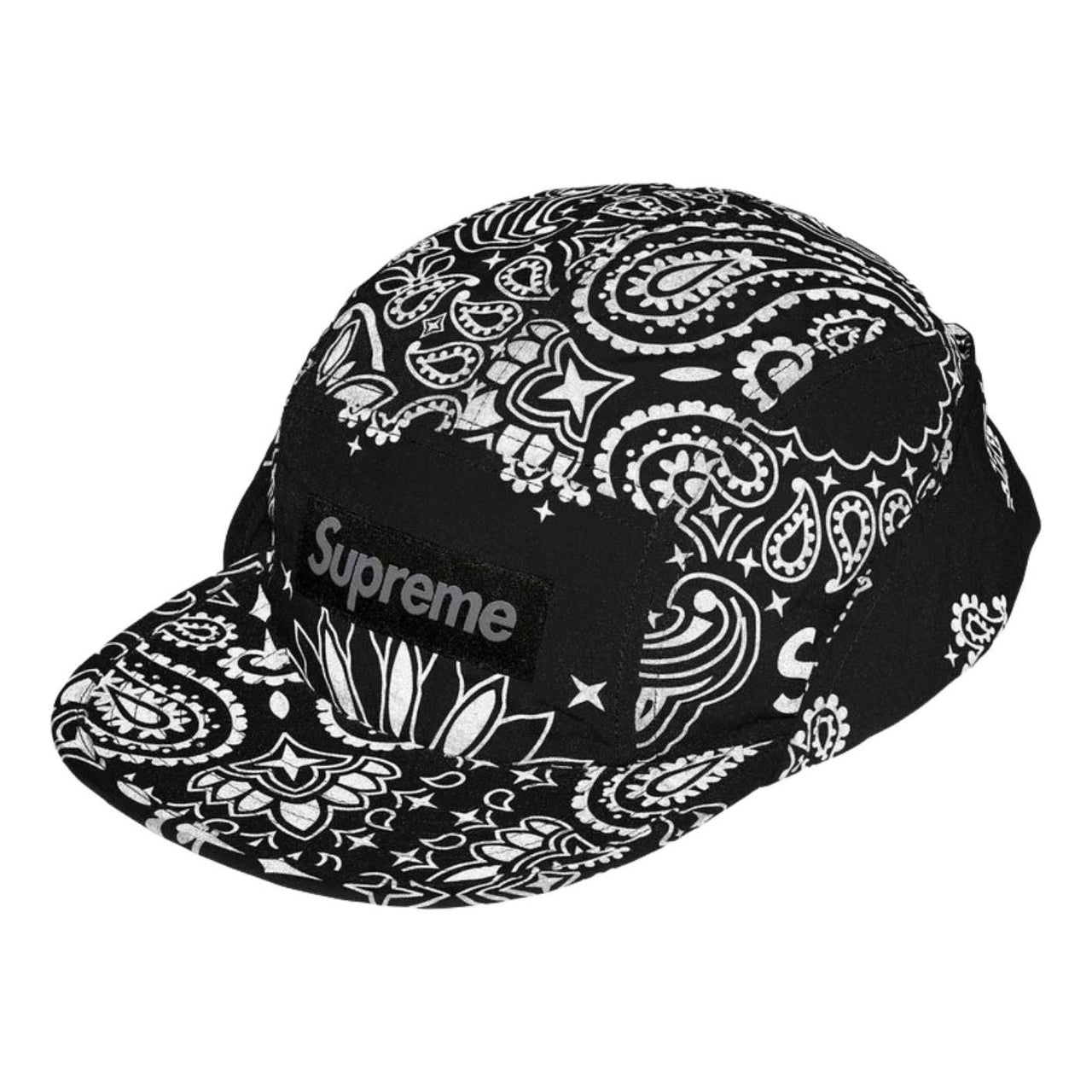 Supreme SS26 Reflective Bandana Sunshield Camp Cap 'Black' SUP-SS26-1048-BLK