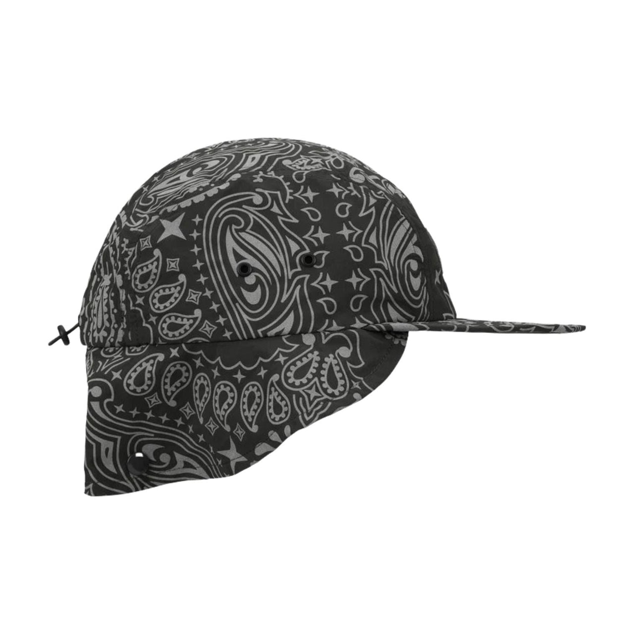 Supreme SS26 Reflective Bandana Sunshield Camp Cap 'Black' SUP-SS26-1048-BLK