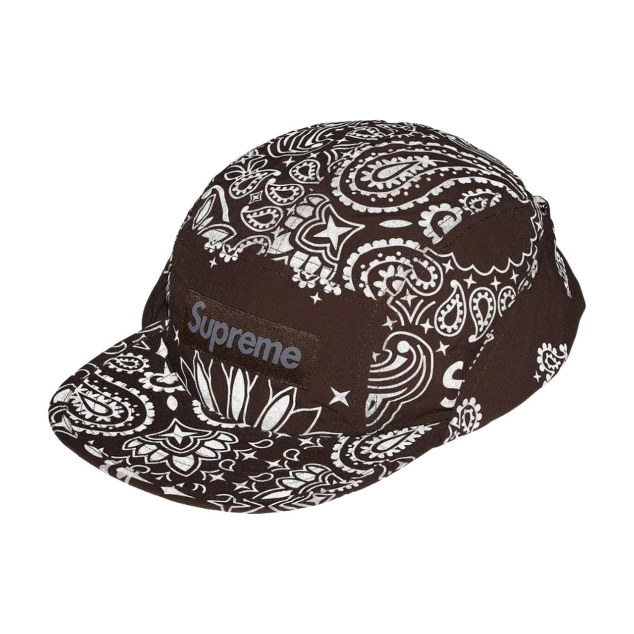 Supreme SS26 Reflective Bandana Sunshield Camp Cap 'Brown' SUP-SS26-1048-BRN
