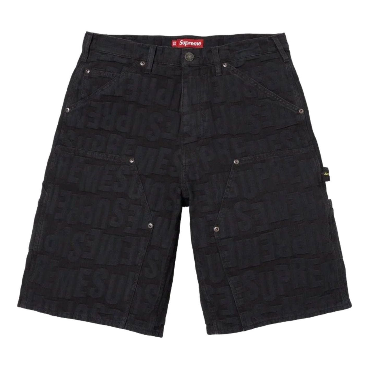 Supreme SS26 Repeat Jacquard Double Knee Denim Short 'Black' SUP-SS26-265-BLK