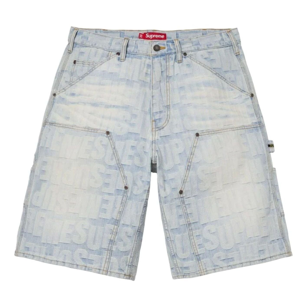 Supreme SS26 Repeat Jacquard Double Knee Denim Short 'Light Washed Indigo' SUP-SS26-265-IDG