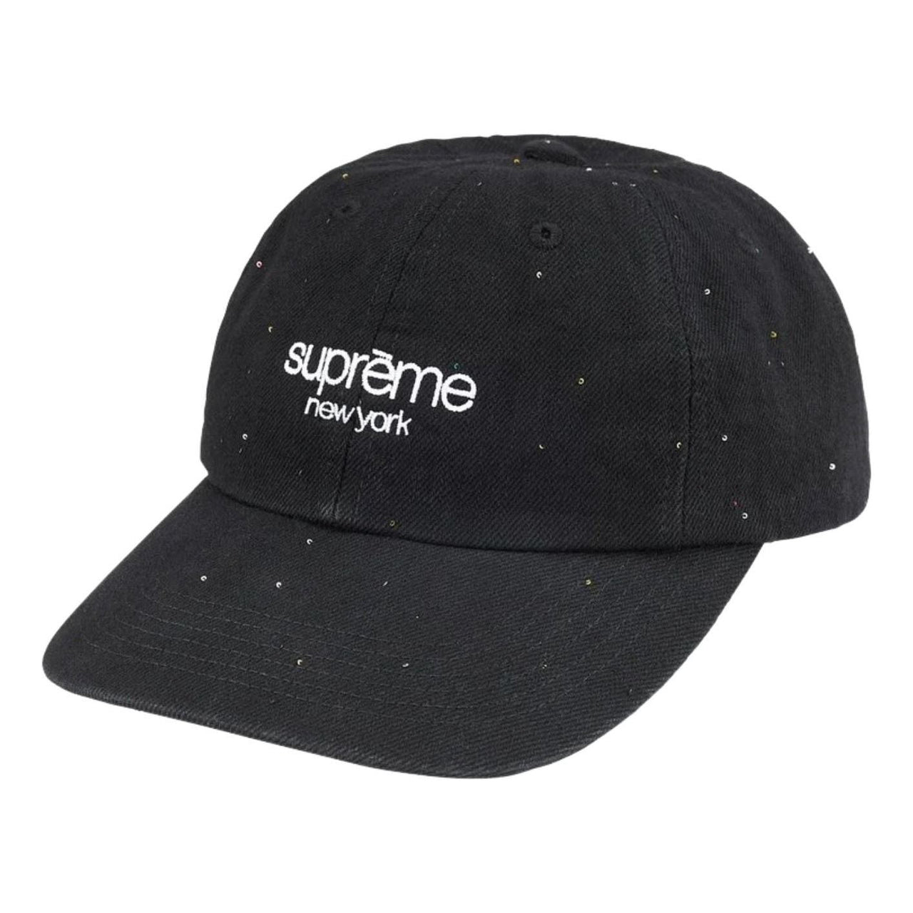 Supreme SS26 Sequin Denim Classic Logo 6-Panel 'Black' SUP-SS26-1065-BLK