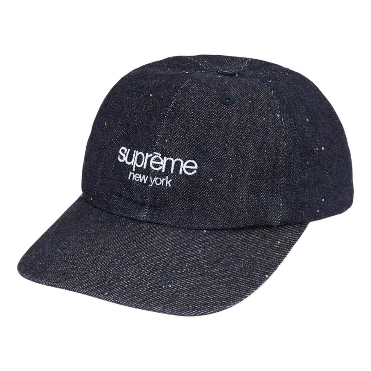 Supreme SS26 Sequin Denim Classic Logo 6-Panel 'Indigo' SUP-SS26-1065-NVY