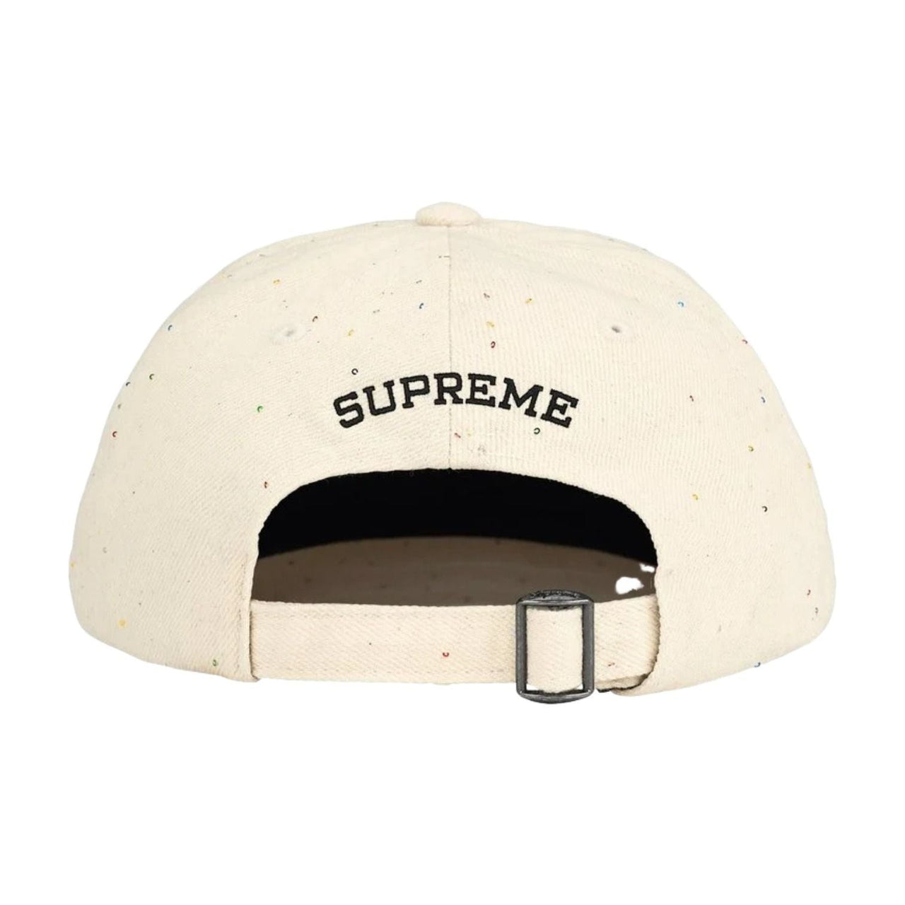 Supreme SS26 Sequin Denim Classic Logo 6-Panel 'Natural' SUP-SS26-1065-WHT