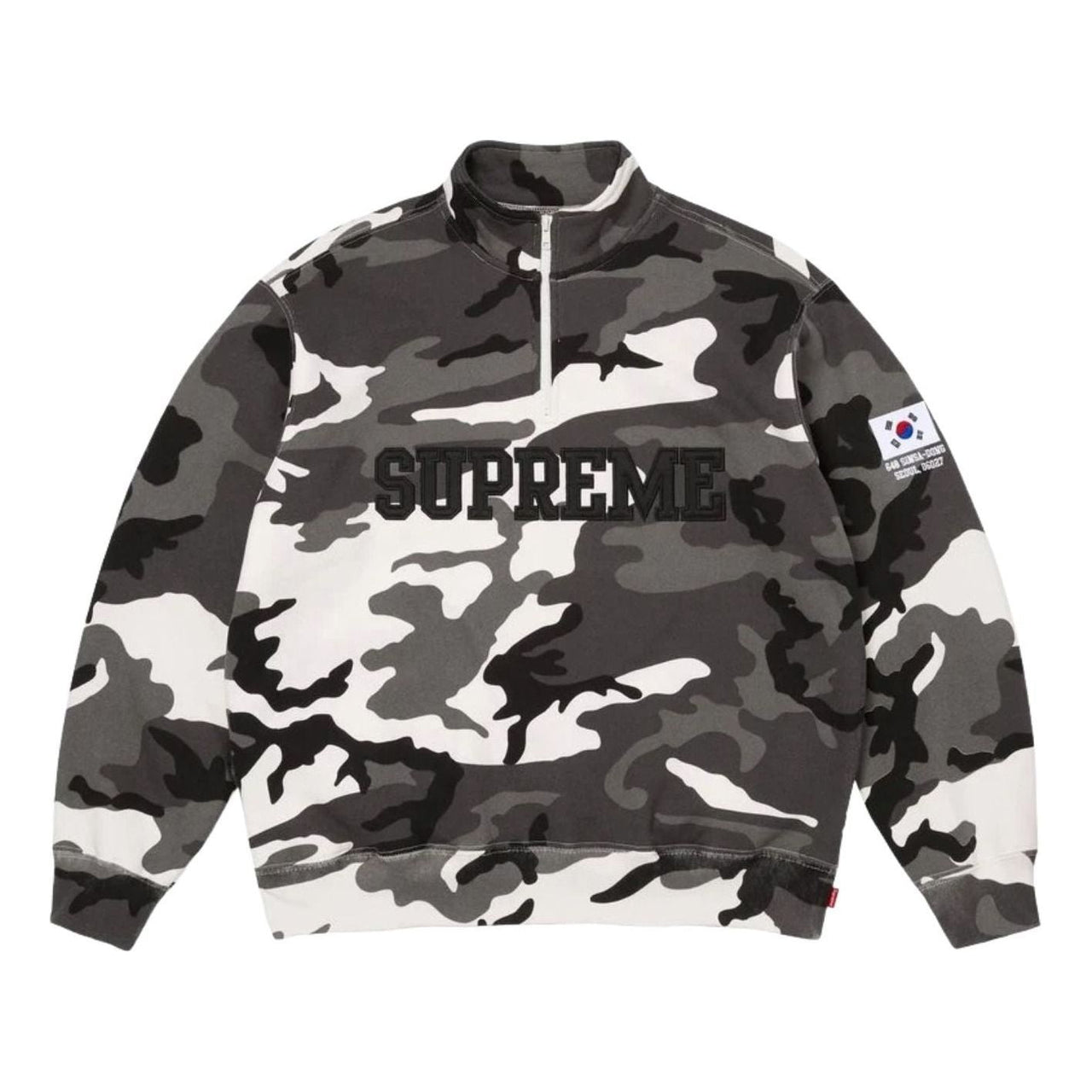 Supreme SS26 Shop Flag Half Zip Pullover 'Snow Camo-Seoul' SUP-SS26-006-SNWCAMO