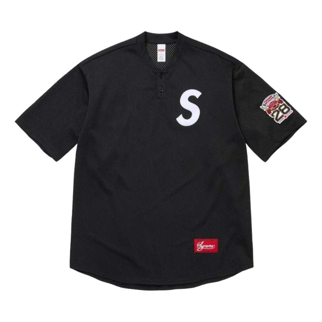 Supreme SS26 Tokyo Shop S Logo Baseball Henley 'Black' SUP-SS26-344-BLK