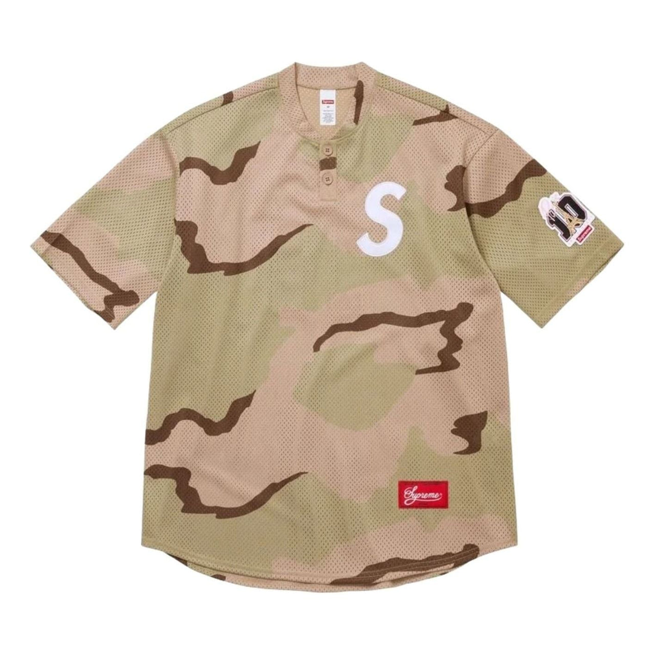 Supreme SS26 Paris Shop S Logo Baseball Henley 'Desert Camo' SUP-SS26-344-CMO