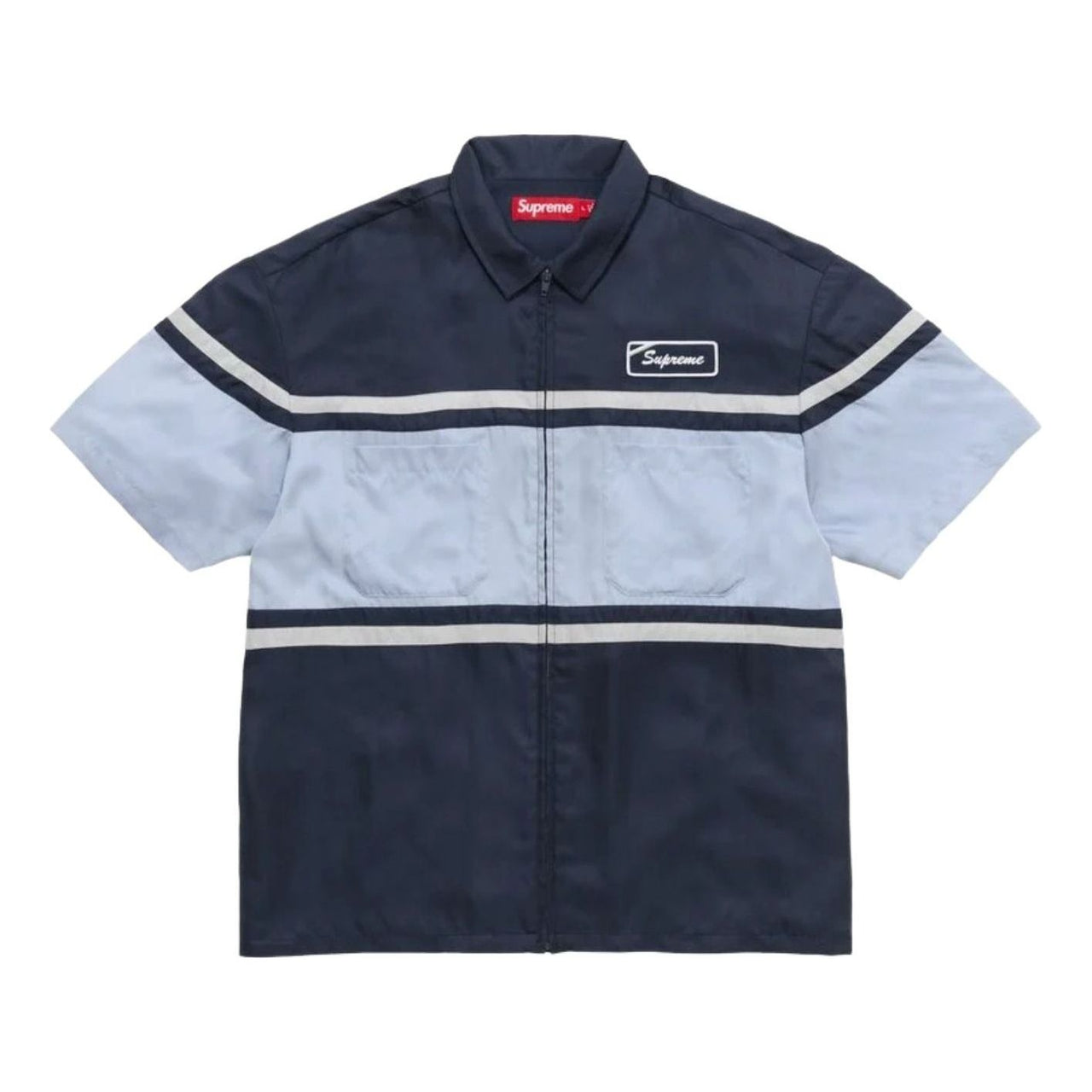 Supreme SS26 Silk Zip Up S/S Shirt 'Navy' SUP-SS26-327-NVY