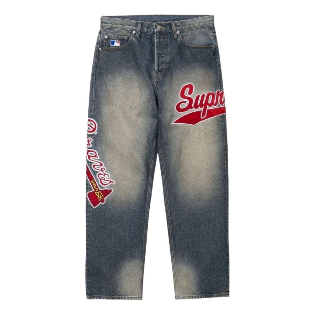 Supreme x Mitchell & Ness SS26 Atlanta Braves Loose Fit Jean 'Blue' SUP-SS26-283