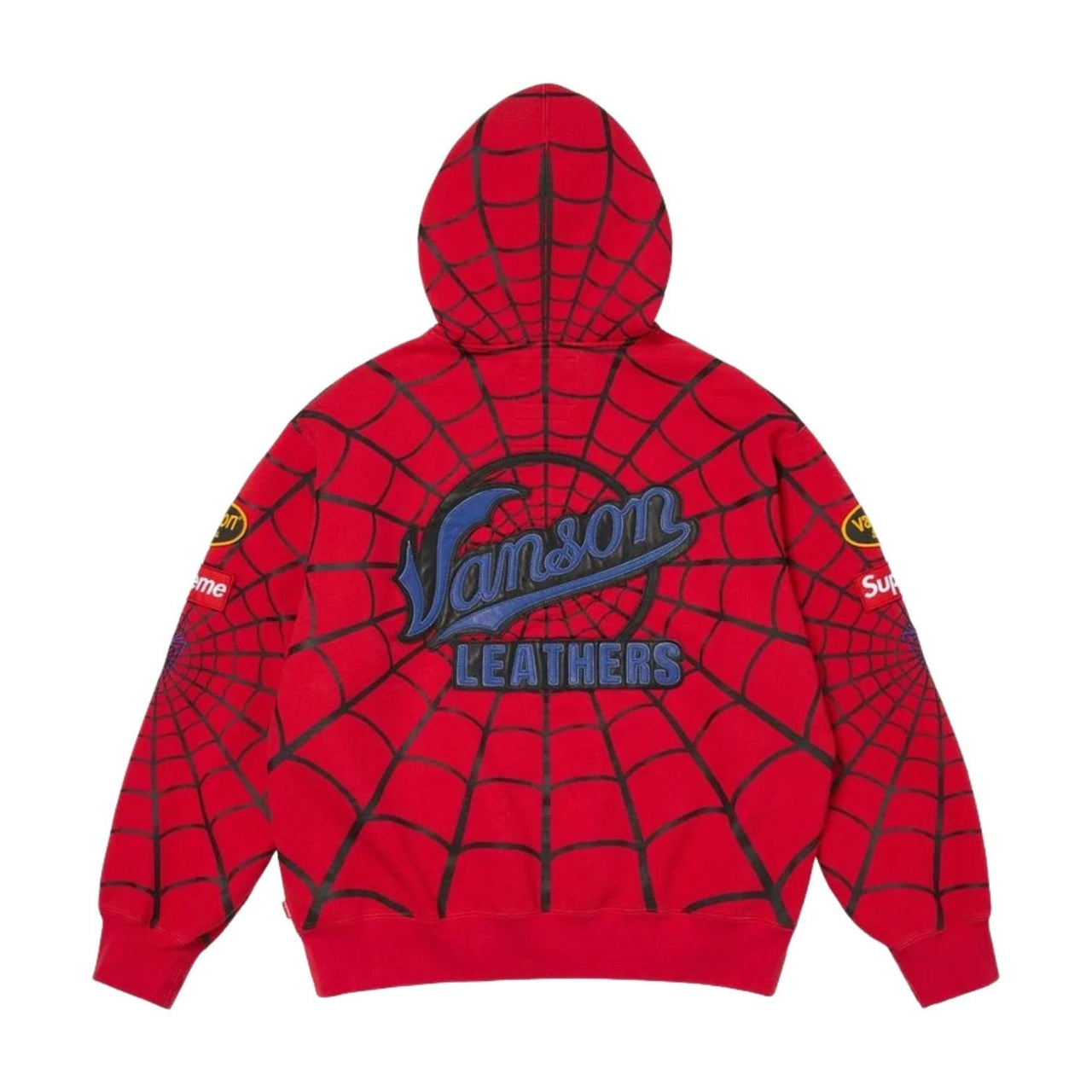 Supreme x Vanson Leathers SS26 Spider-Man Zip Up Hooded Sweatshirt 'Red' SUP-SS26-301-RED