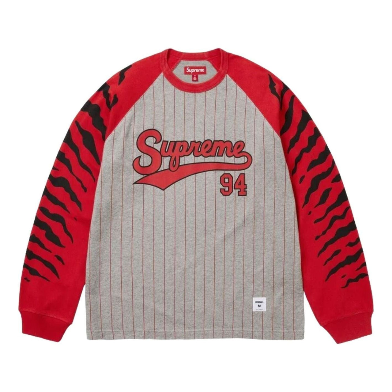 Supreme SS26 Tiger Raglan L/S T-Shirt 'Heather Grey' SUP-SS26-123-RED