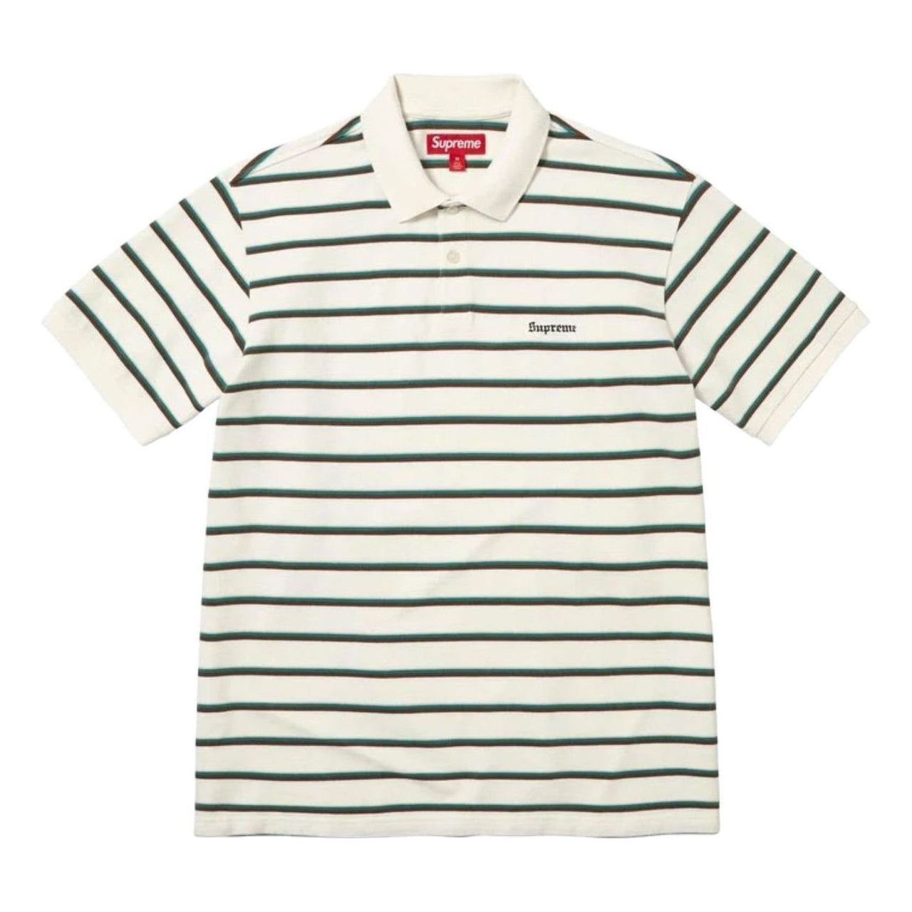 Supreme SS26 Washed Stripe Polo 'White' SUP-SS26-058-WHT