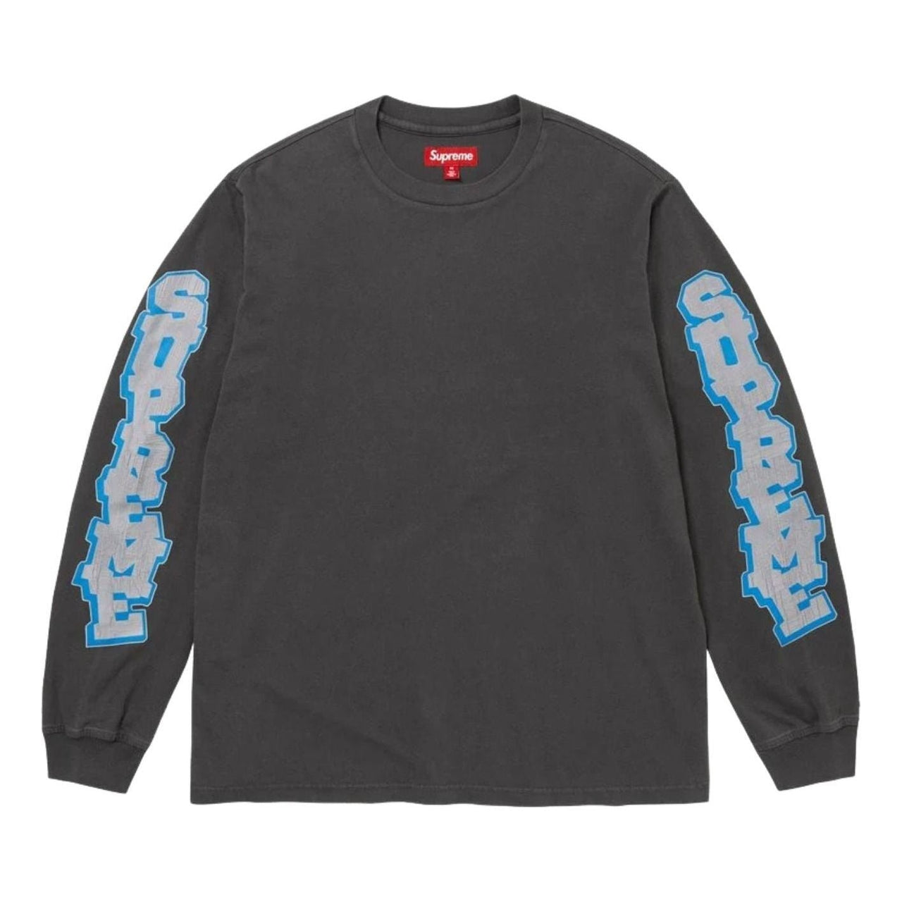 Supreme SS26 Cracked Sleeve L/S T-Shirt 'Washed Black' SUP-SS26-042-BLK
