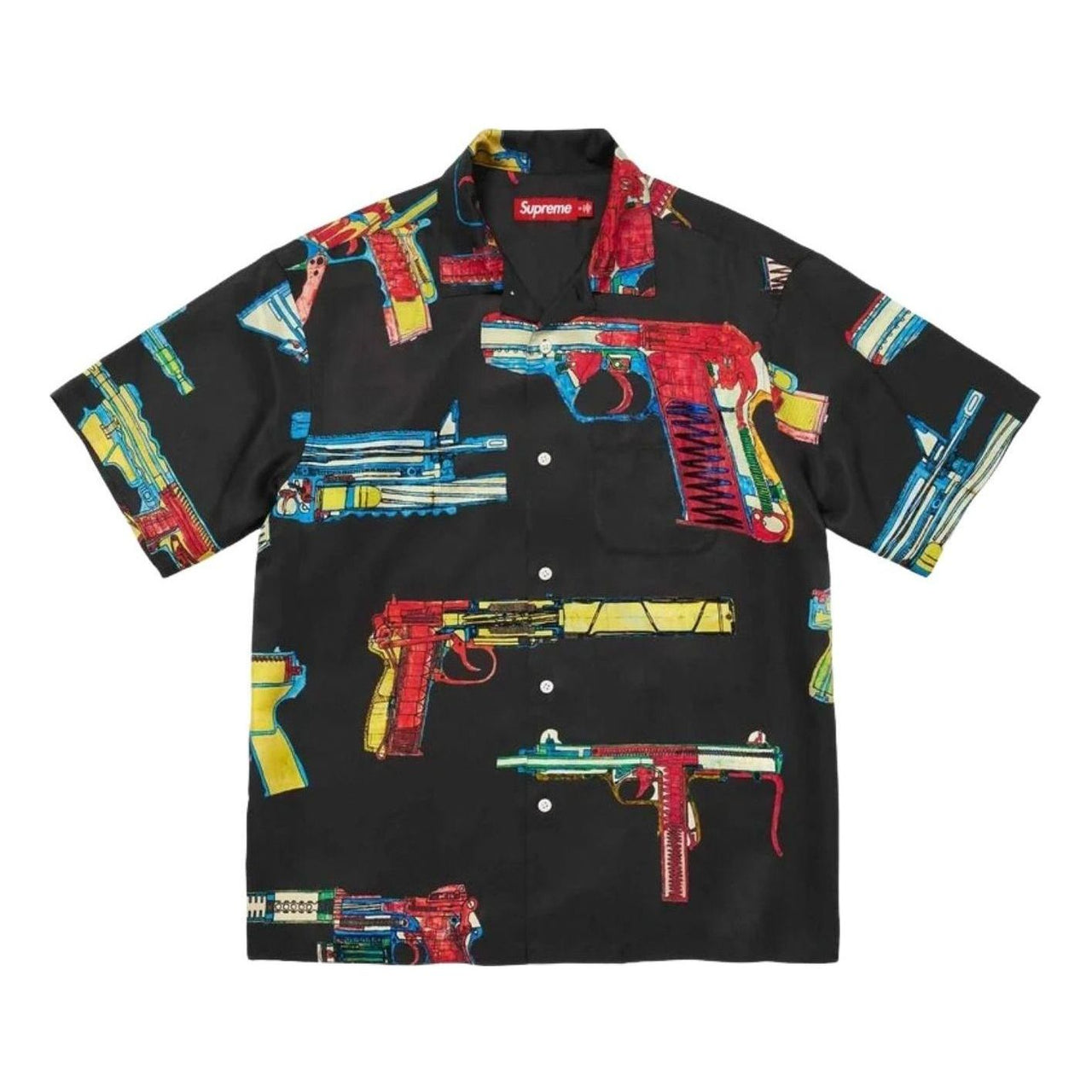 Supreme SS26 Guns Silk S/S Shirt 'Black' SUP-SS26-366-BLK