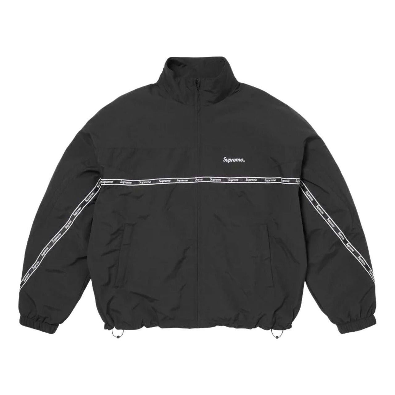 Supreme SS26 Logo Taping Track Jacket 'Black' SUP-SS26-263-BLK